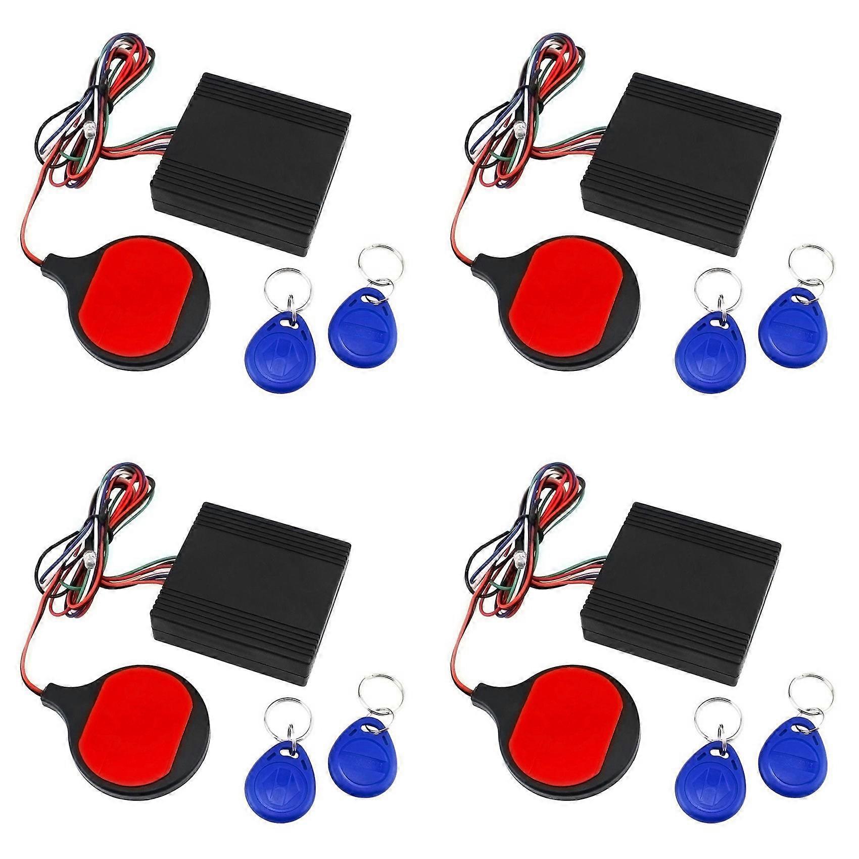 4X Anti Theft Motorcycle Hidden Lock System with Engine Cut Off Immobilizer IC Card Alarm Induction