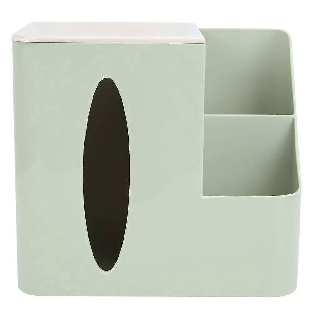 Tissue Box Organizer with Remote Control Holder, Large Capacity 2 in 1 Storage for Living Room Green