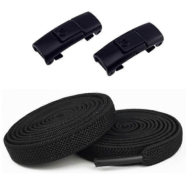 8mm No Tie Shoe Laces Metal Press Lock Shoelaces Without Ties Elastic Laces Sneaker Kids Adult Widened Flat Shoelace for Shoes