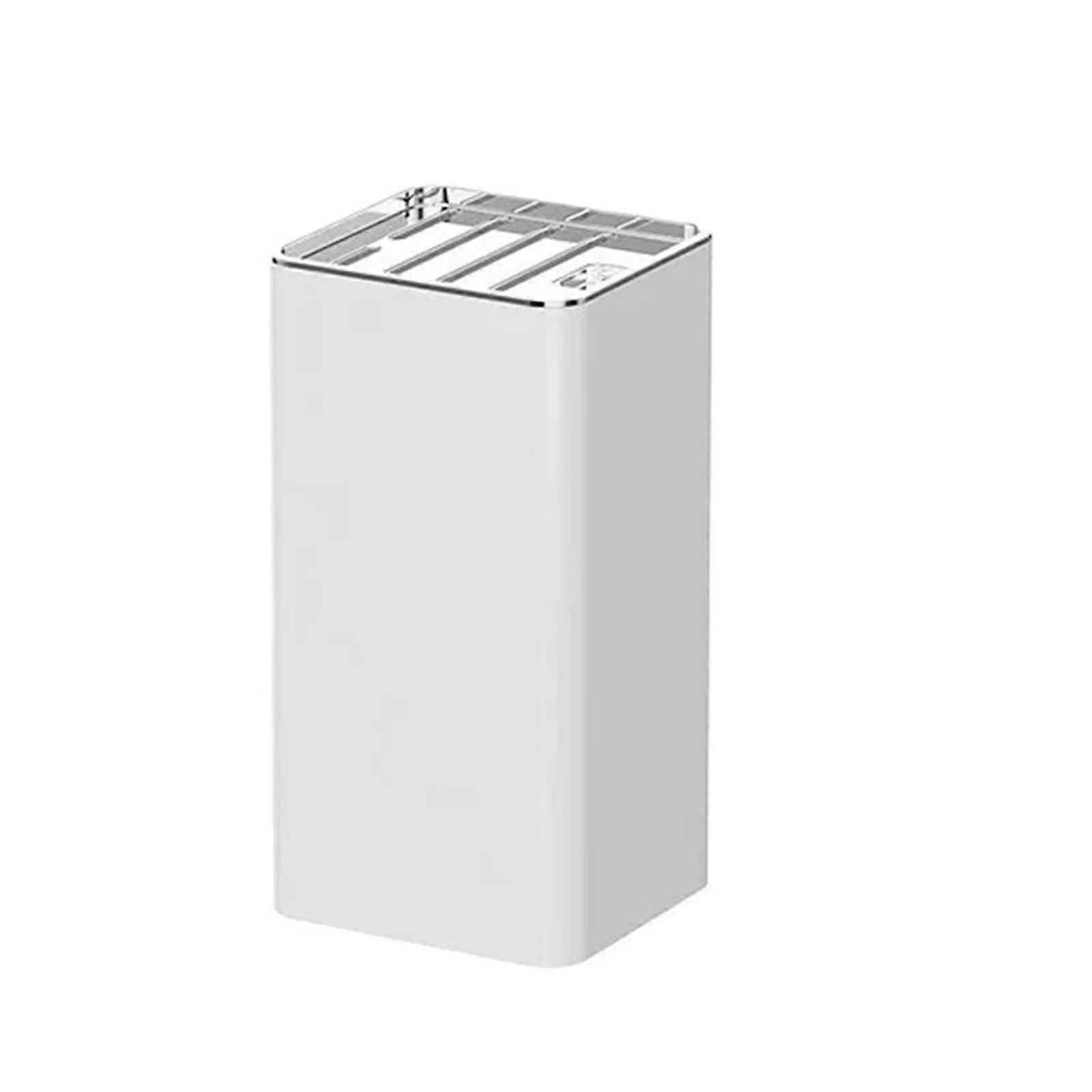 Kitchen Knife Holder and Storage Rack, Compact SpaceSaving White Countertop Organizer