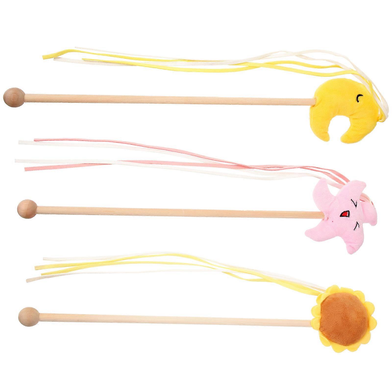 Kitten Cats Toy 3Pcs Interactive Cat Teaser Stick for Teeth Grinding