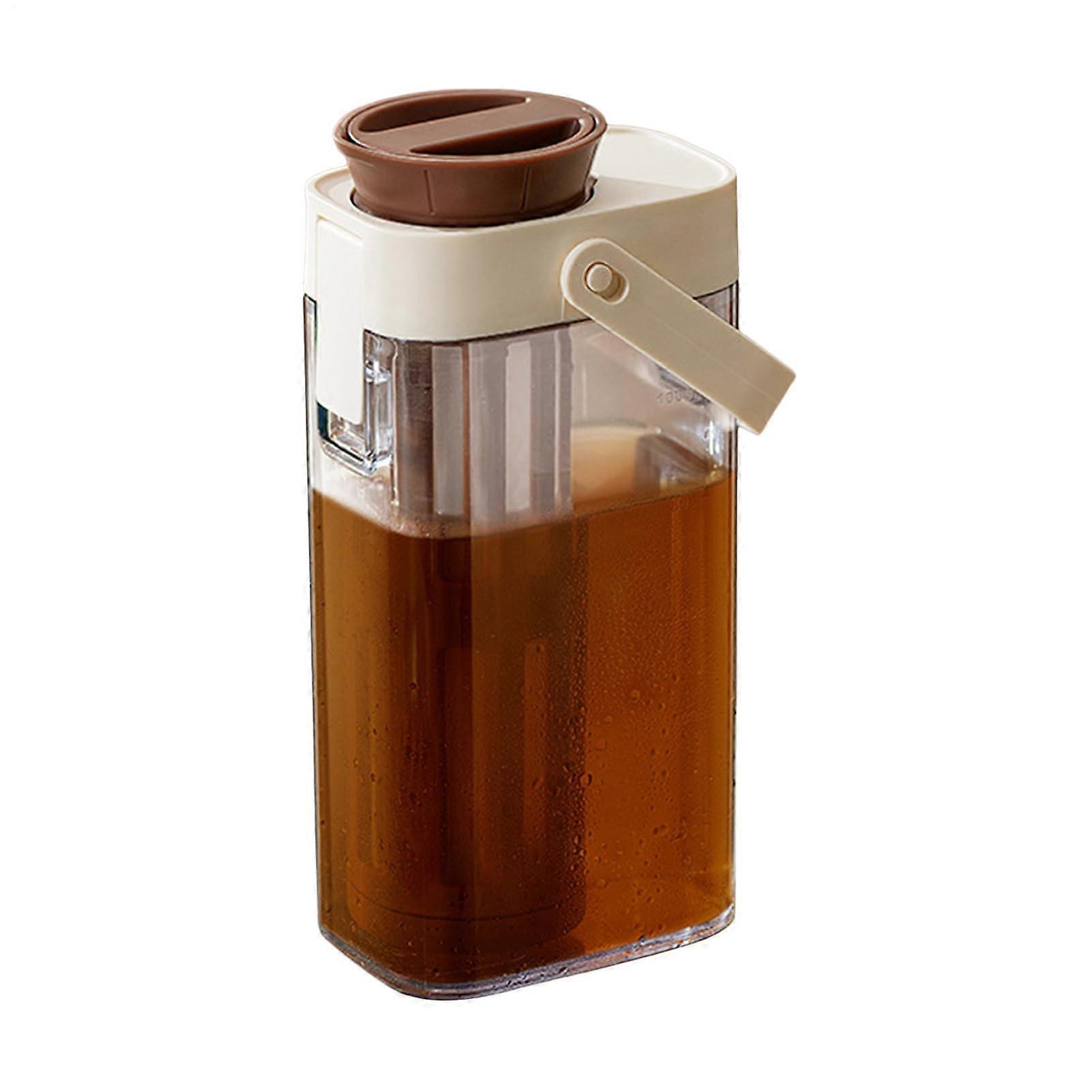 Ice Tea Pitcher 1000ml LeakProof Cold Brew Coffee and Tea Maker Transparent for Fridge