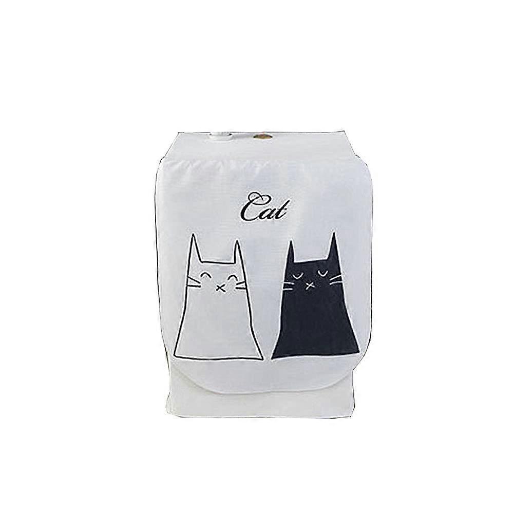 Waterproof Front Load Washing Machine Cover with Velcro, Dustproof Cat Pattern Protective Case