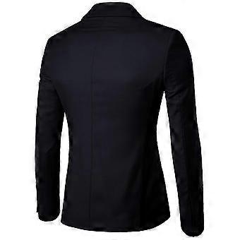 Herre Business Blazer Passform Hakk Lapel Sporty Frakk 26s