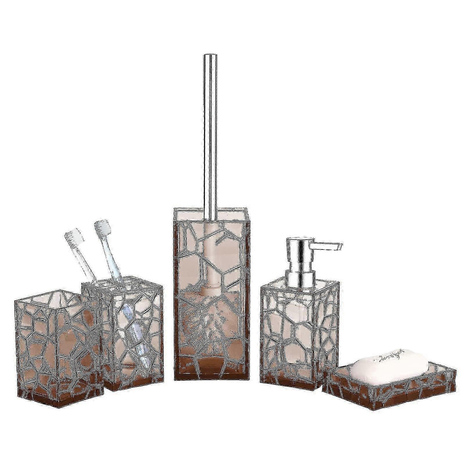 25-26 Bathroom Accessory,5 Pieces Acrylic Bathroom Accessories Set