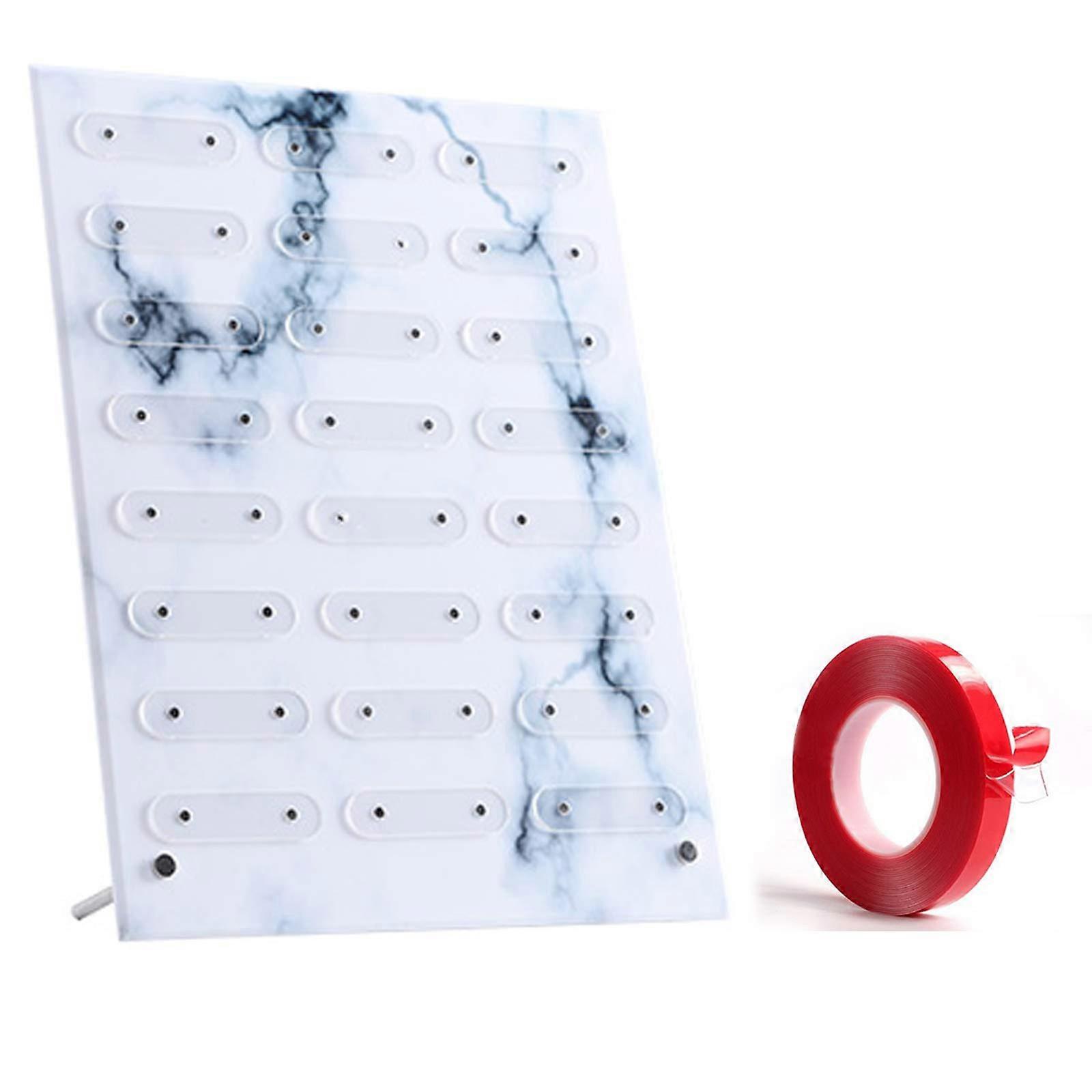 Large Marble Texture Nail Swatch Holder with Magnetic Lock, Large Capacity Display Stand