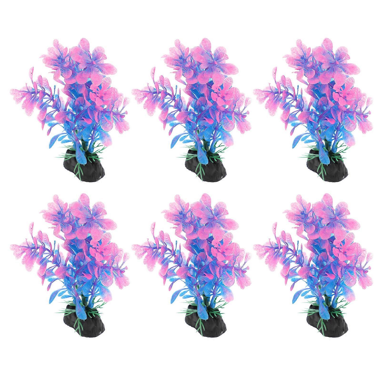 Fish Tank Decorations Aquarium Plants Plastic for Decoration 24Pcs