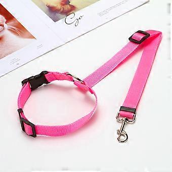 2 in1 Pet Car Seat Belt Nylon Lead Leash Backseat Safety Belt Adjustable Dogs Harness Collar Pet
