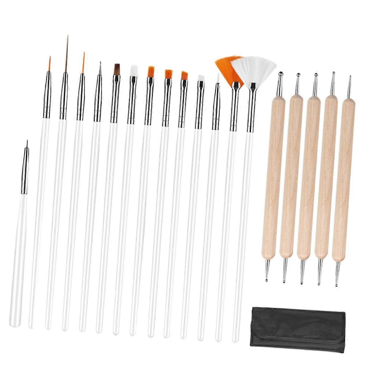 Nail Art Brush Set with Precise Detailing Tips and Multiple Pen Types for Professional Manicure