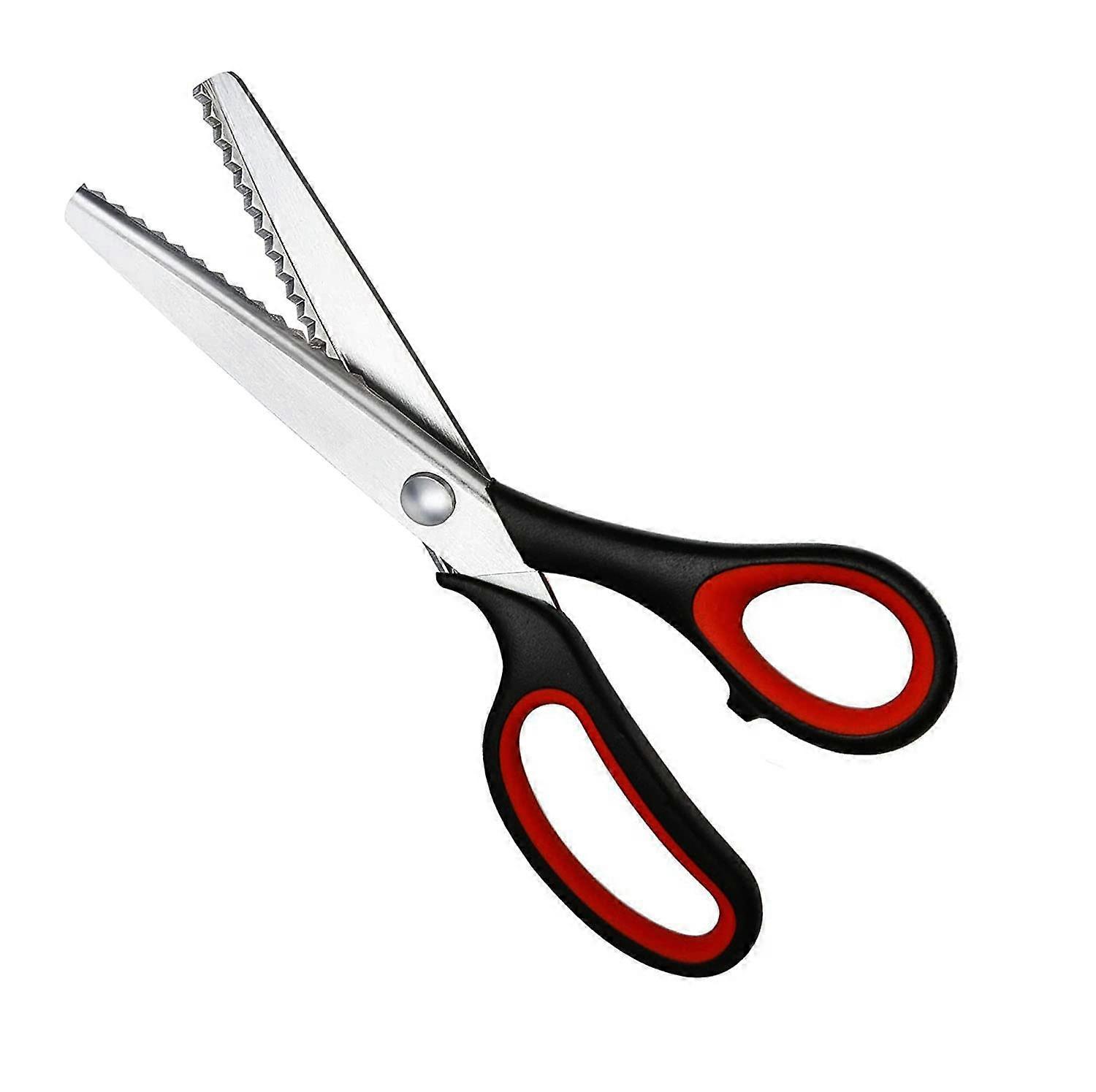 Pinking Shears for Fabric Sewing Ultra Sharp Zigzag Cut Scissors with Ergonomic Comfort Grip Red