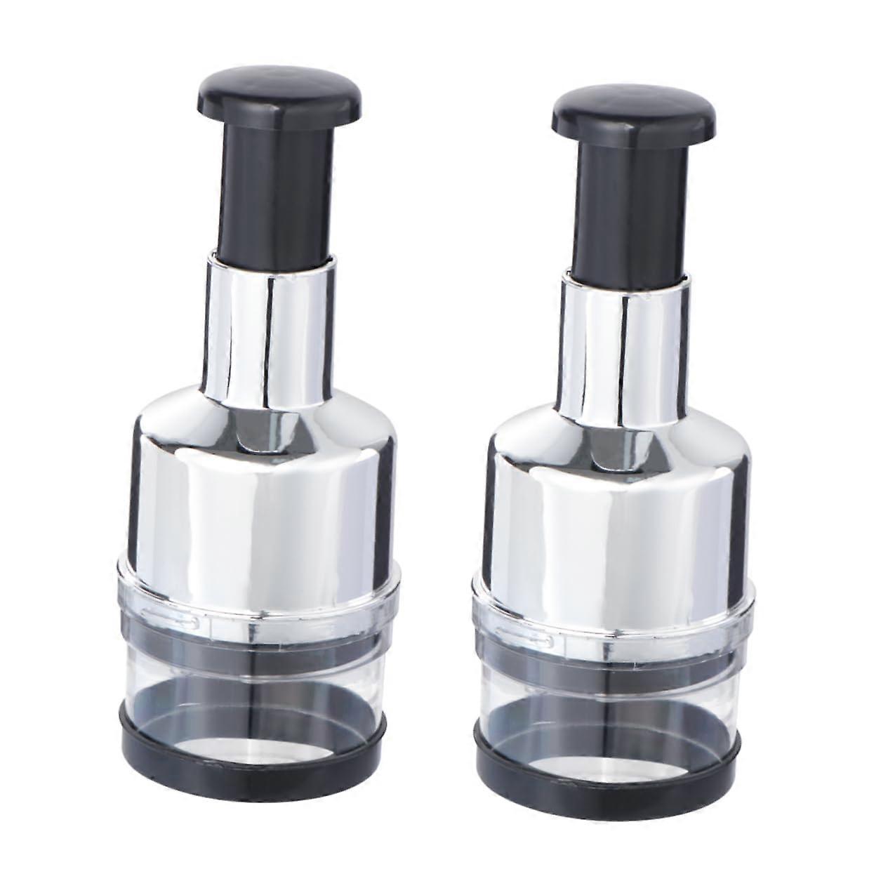 2pcs Stainless Steel Garlic Press Crusher Manual Mincer Squeezer for Quick Mess Cooking