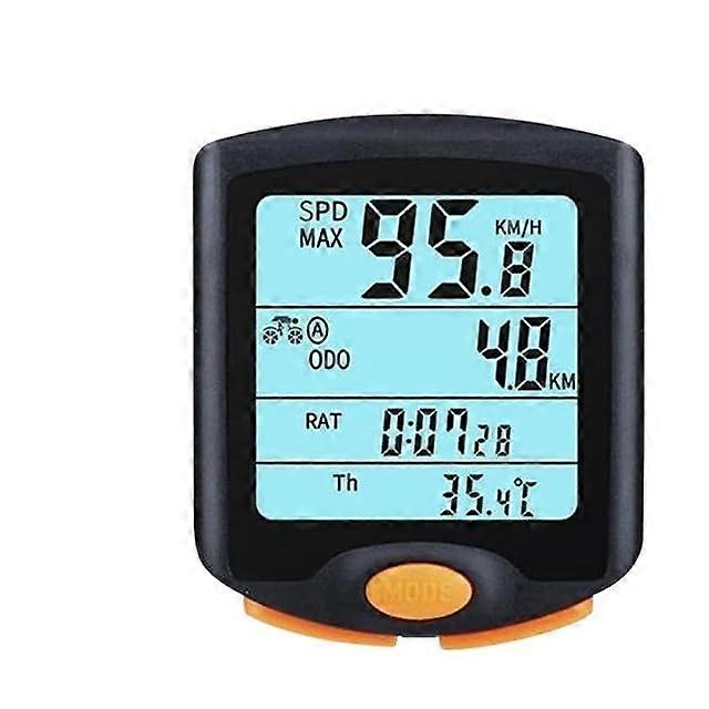 Wireless Bike Computer Waterproof Speedometer with Backlit Display for MTB Cycling Odometer