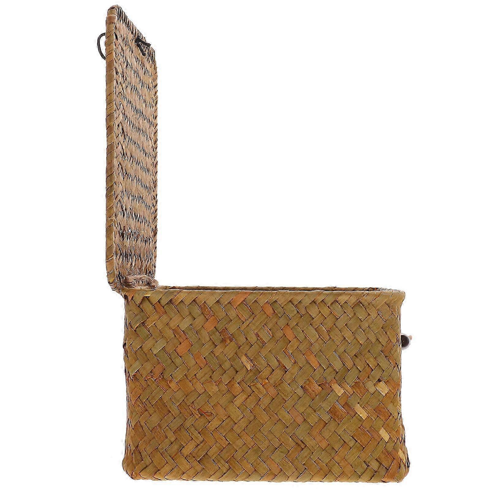 Wicker Woven Gift Basket Box for Sundries Storage Desktop Storage Bin