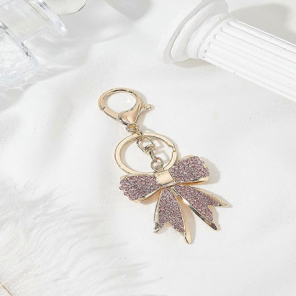 1pc Alloy Rhinestone Bowknot Keychains Golden Bowknot 11.5cm