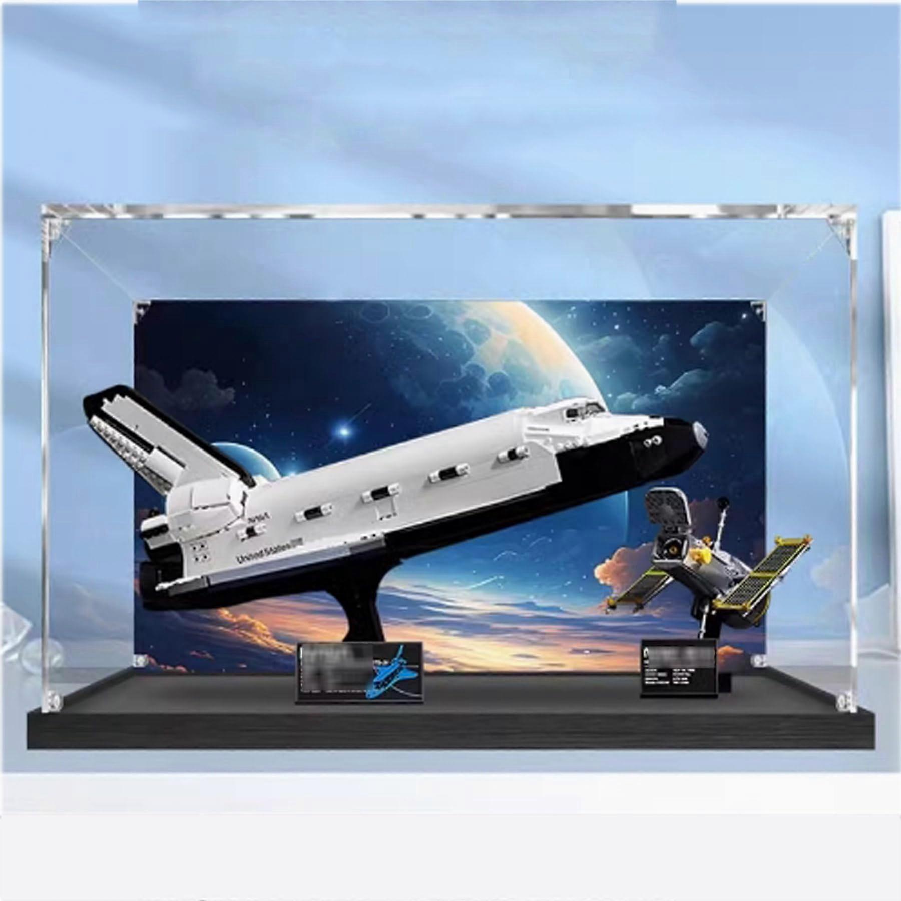 Dustproof Acrylic Display Case for  10283 Shuttle Model, Clear Protective Storage Box