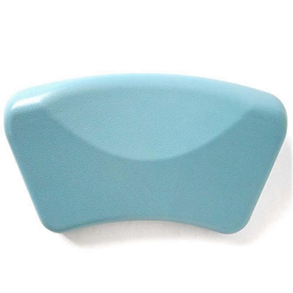 Bathtub Pillow with Suction Cups Ergonomic Arc Shape Waterproof Bath Headrest Cushion Blue
