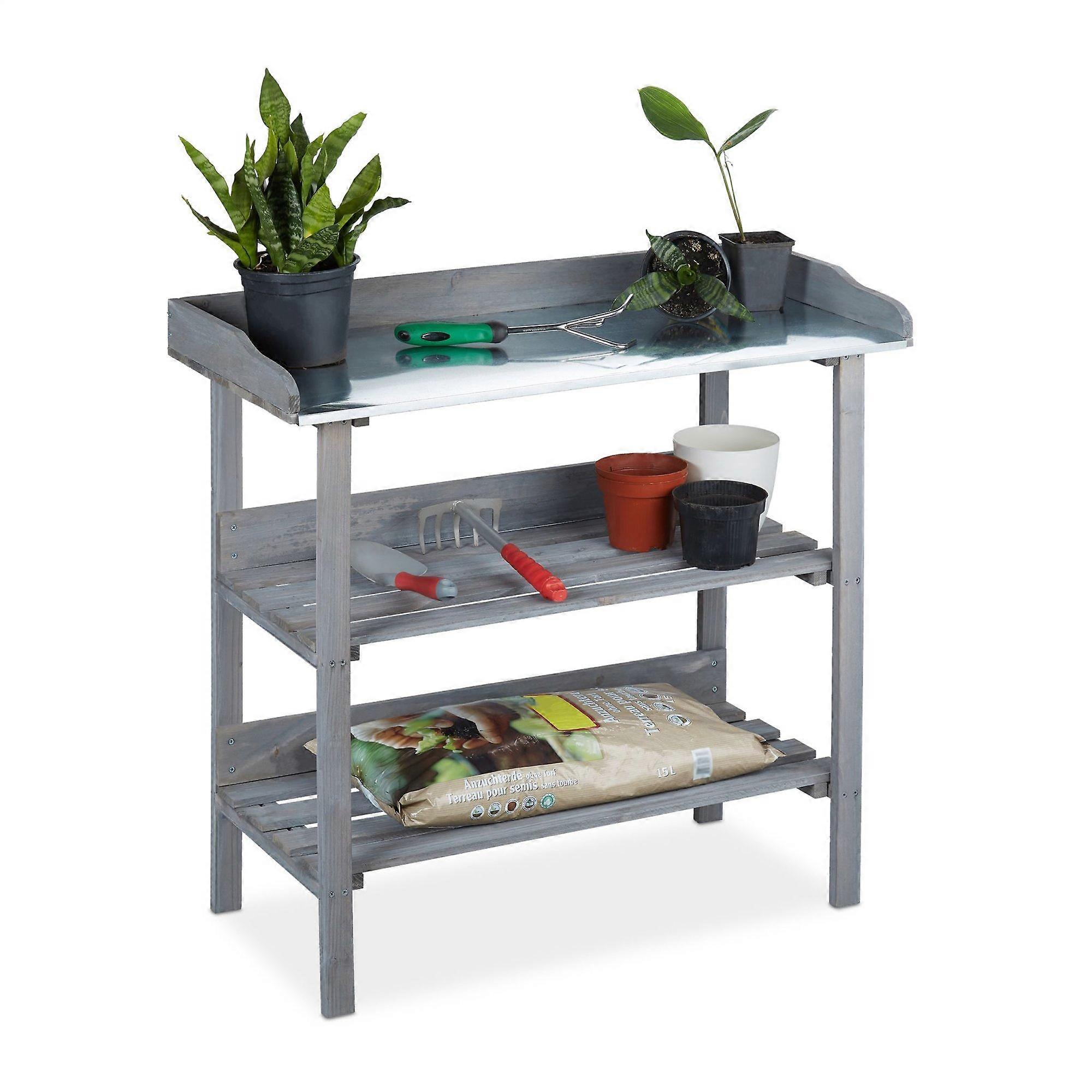 Planting table wood grey