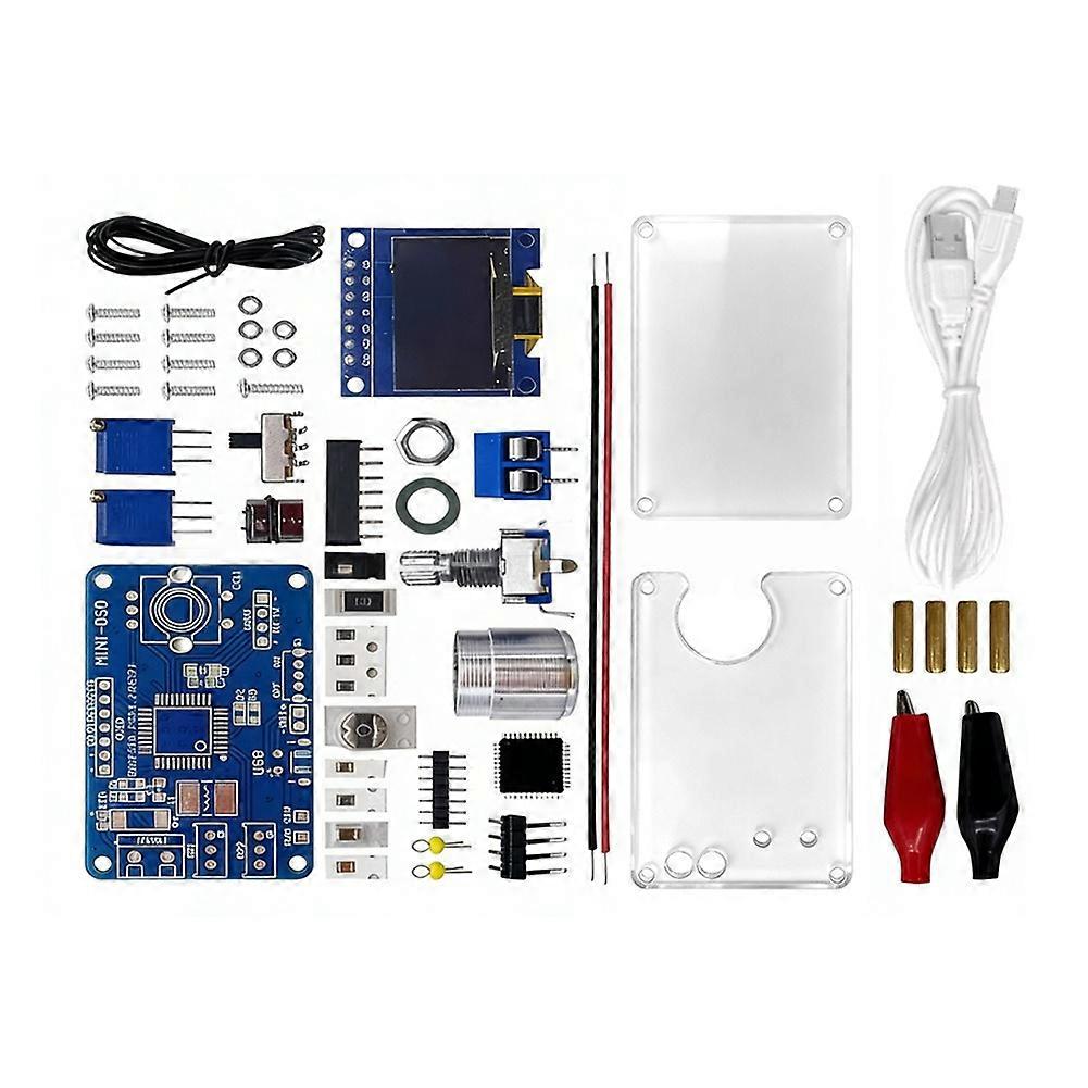 0.96-Inch DOS LCD Oscilloscope Kit DC 5V BSTC Microcontroller Electronic DIY Components Micro USB Interface