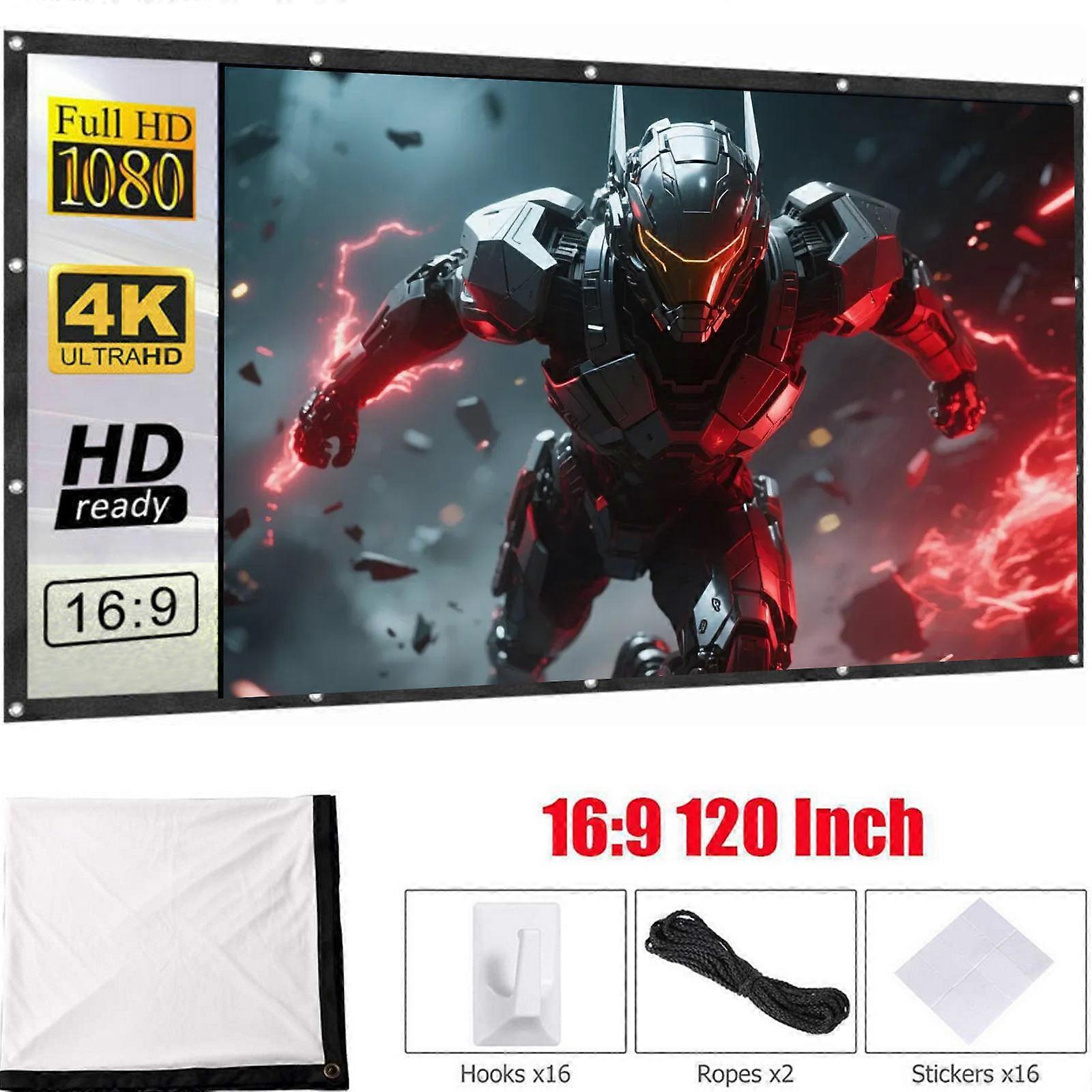 Projection Curtain Thickening Projection Curtain 2Pcs White