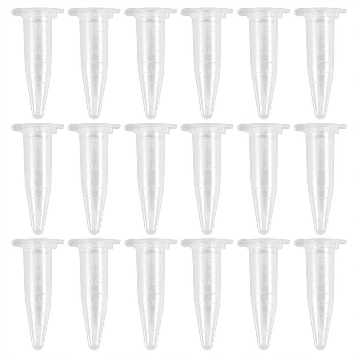 1000Pcs Mini Centrifuge Tubes 1.5Ml Raduated Clear Plastic with Cap