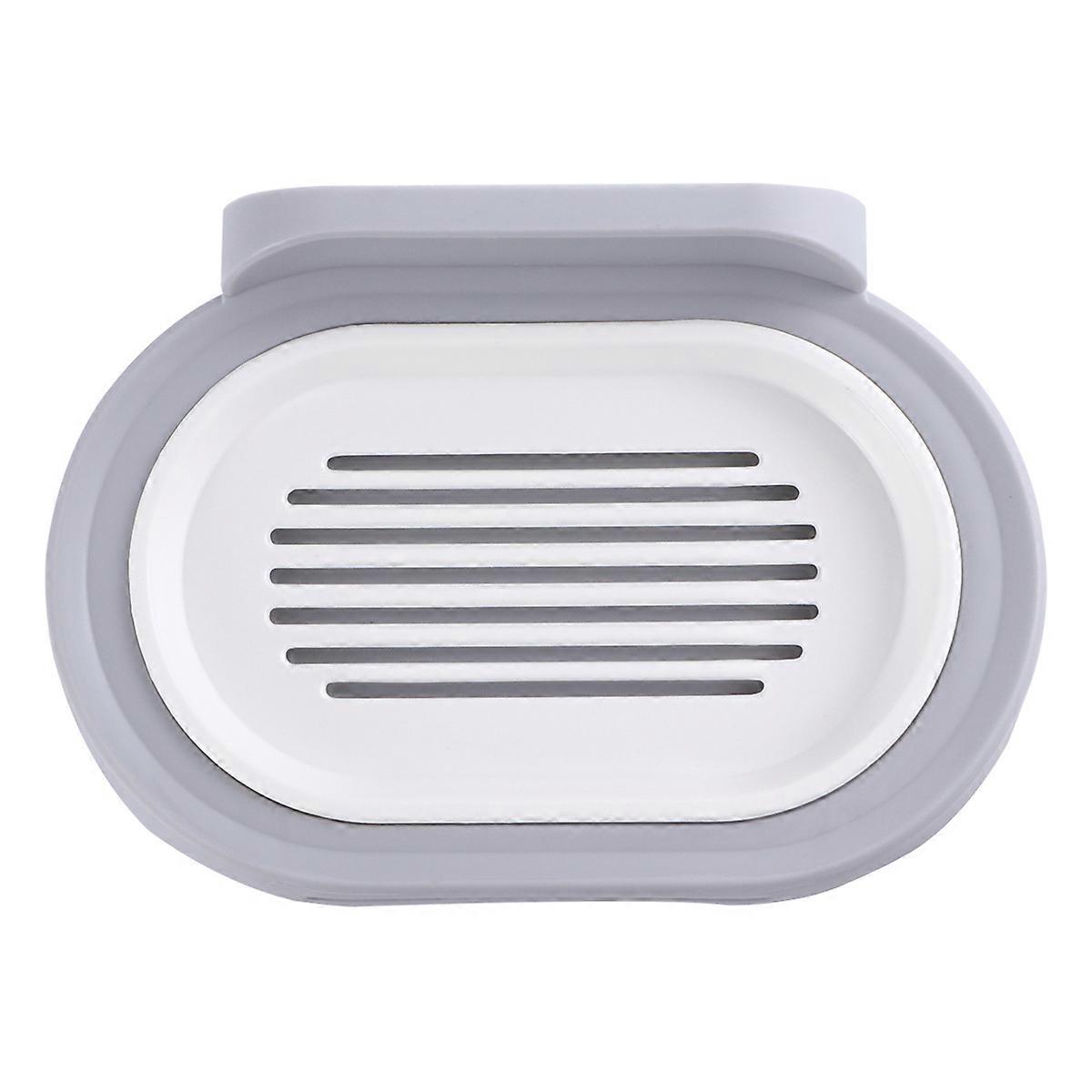 Soap Dish Holder Soap Box for Storage 3Pcs Grey Bathroom Rack