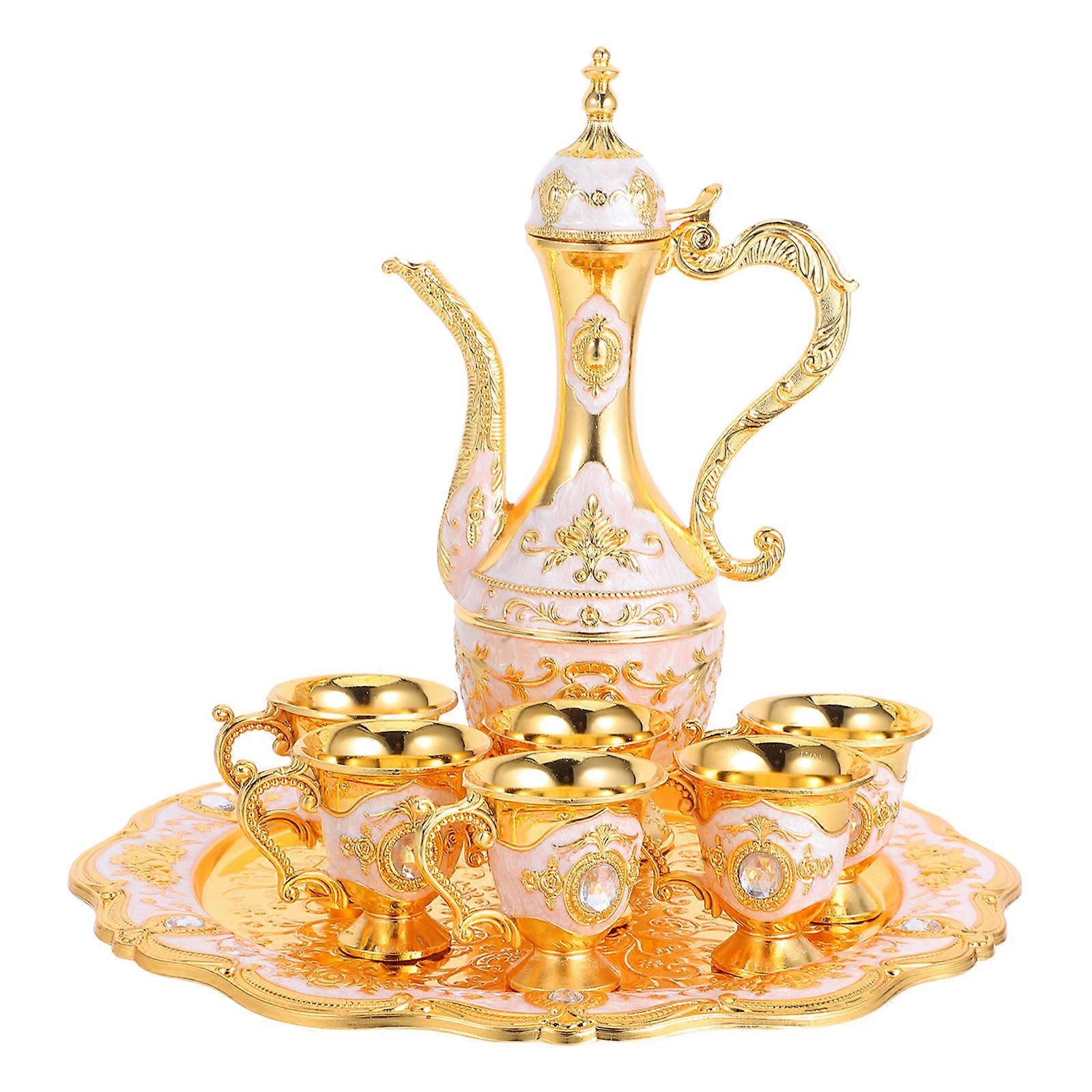 Metal Embossed Goblet Drinking Glasses for Wedding 1Set Decorative