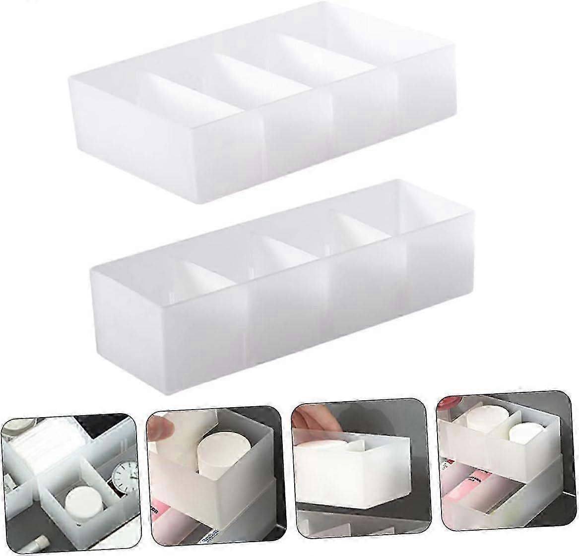 Translucent adjustable drawer storage box with partitions small + large