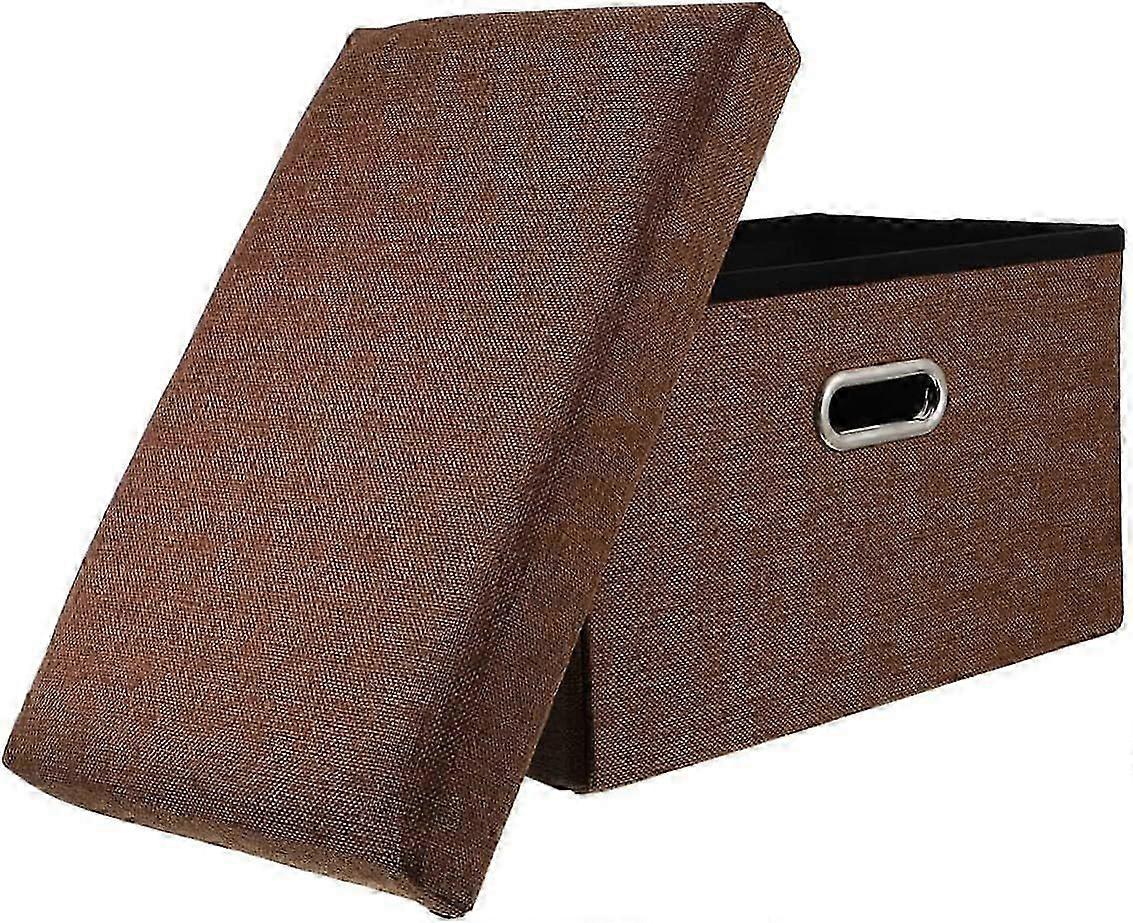 Folding Storage Cube Footstool with Foam Cushion