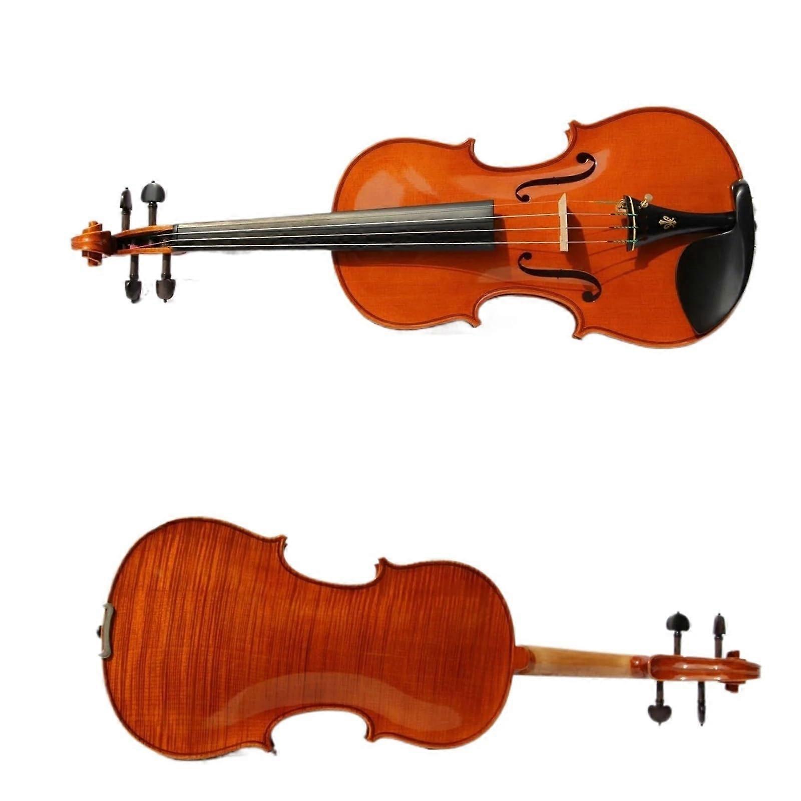 Full Size Beginner Violin 4/4 Handmade Maple Back Clear Resonant Sound Balanced Playability