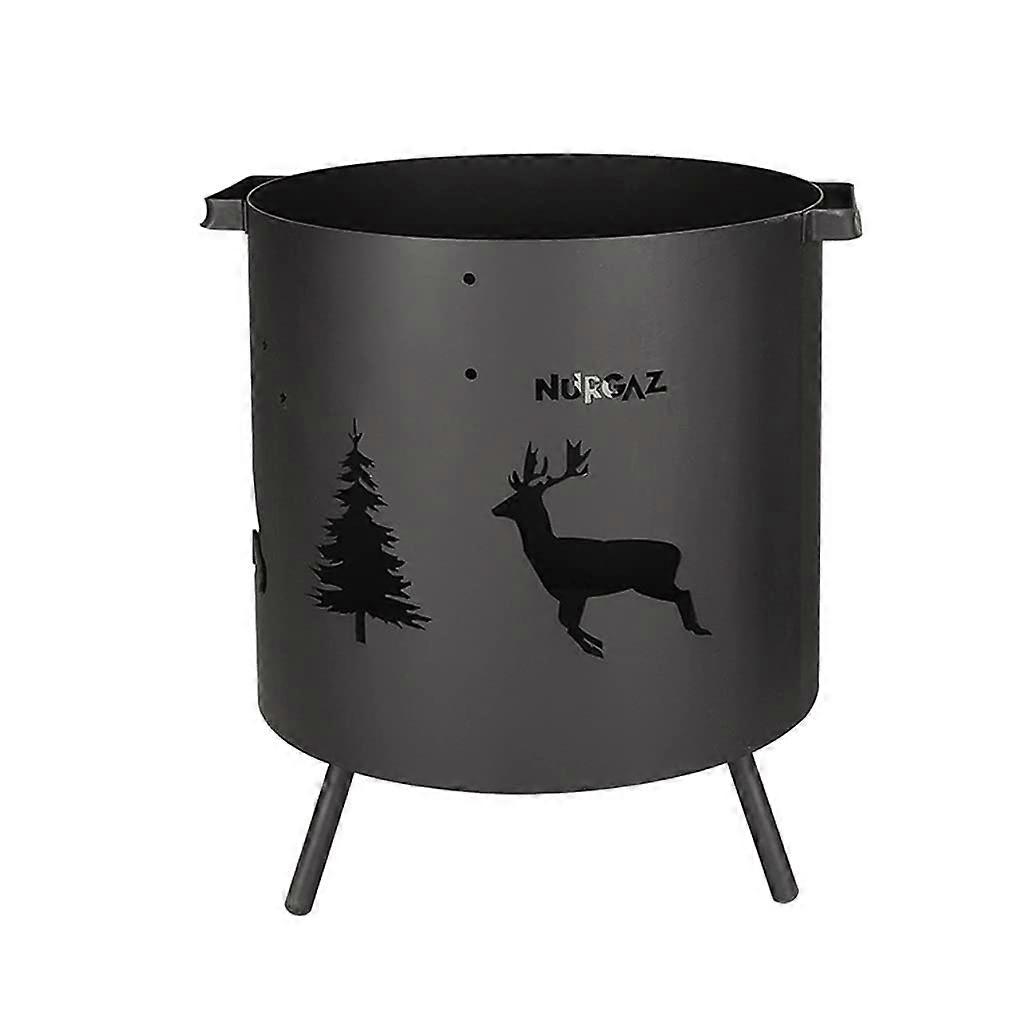 Small Outdoor Cast Iron Fire Pit for Patio and Backyard, Compact SpaceSaving Design