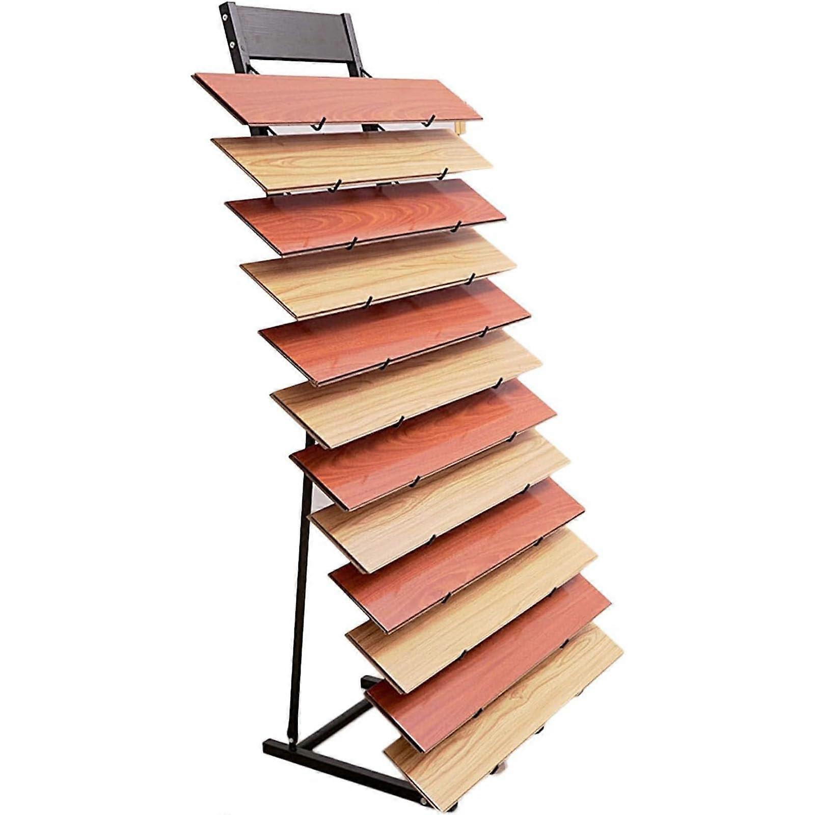 2pcs Floor Standing Tile Display Stand with SpaceSaving Vertical Design and Ceramic Sample Holder