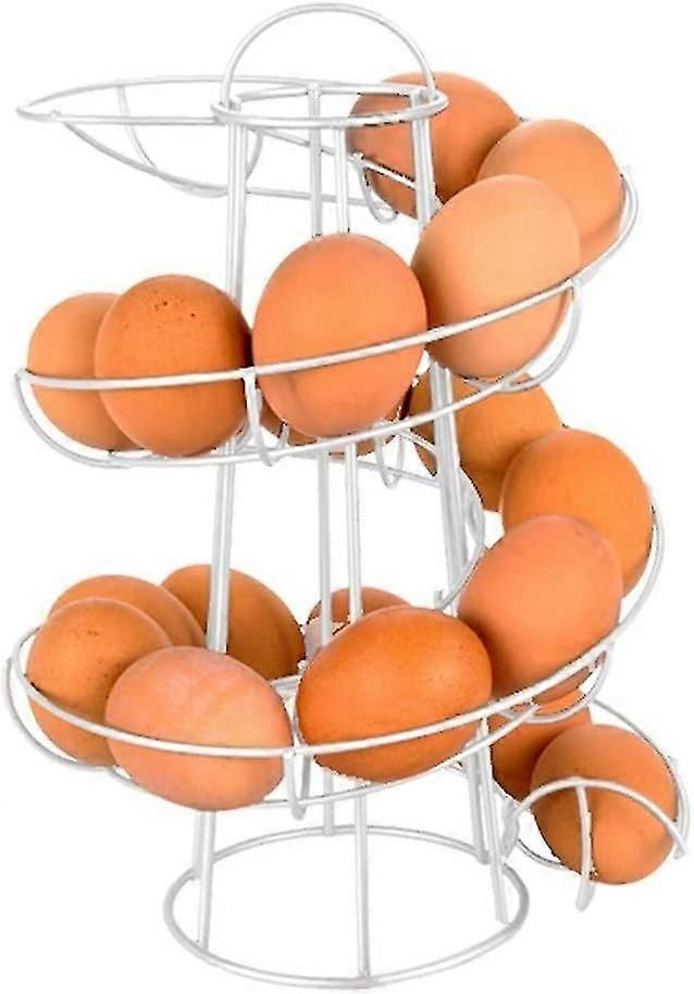 Pxcl Kitchen Creative Spiral Iron Art Practical Egg Basket (white)