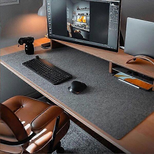 Rollable Felt Mouse Mat for Study Desk Non-Slip Surface Protector Dark Grey