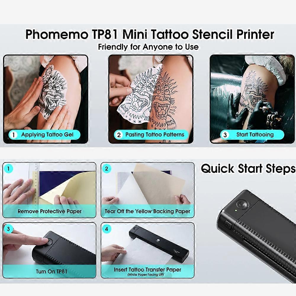 Phomemo TP81 A4 Wireless Thermal Printer Tattoo Template Printer TP81 Tattoo Printer