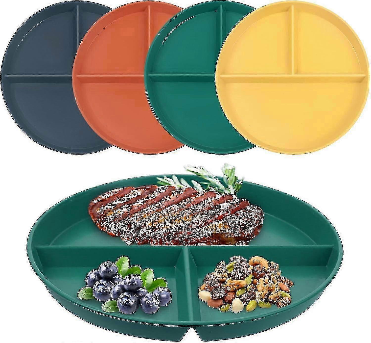 4PCS Portion Control Plates: Healthy Dining Solution--