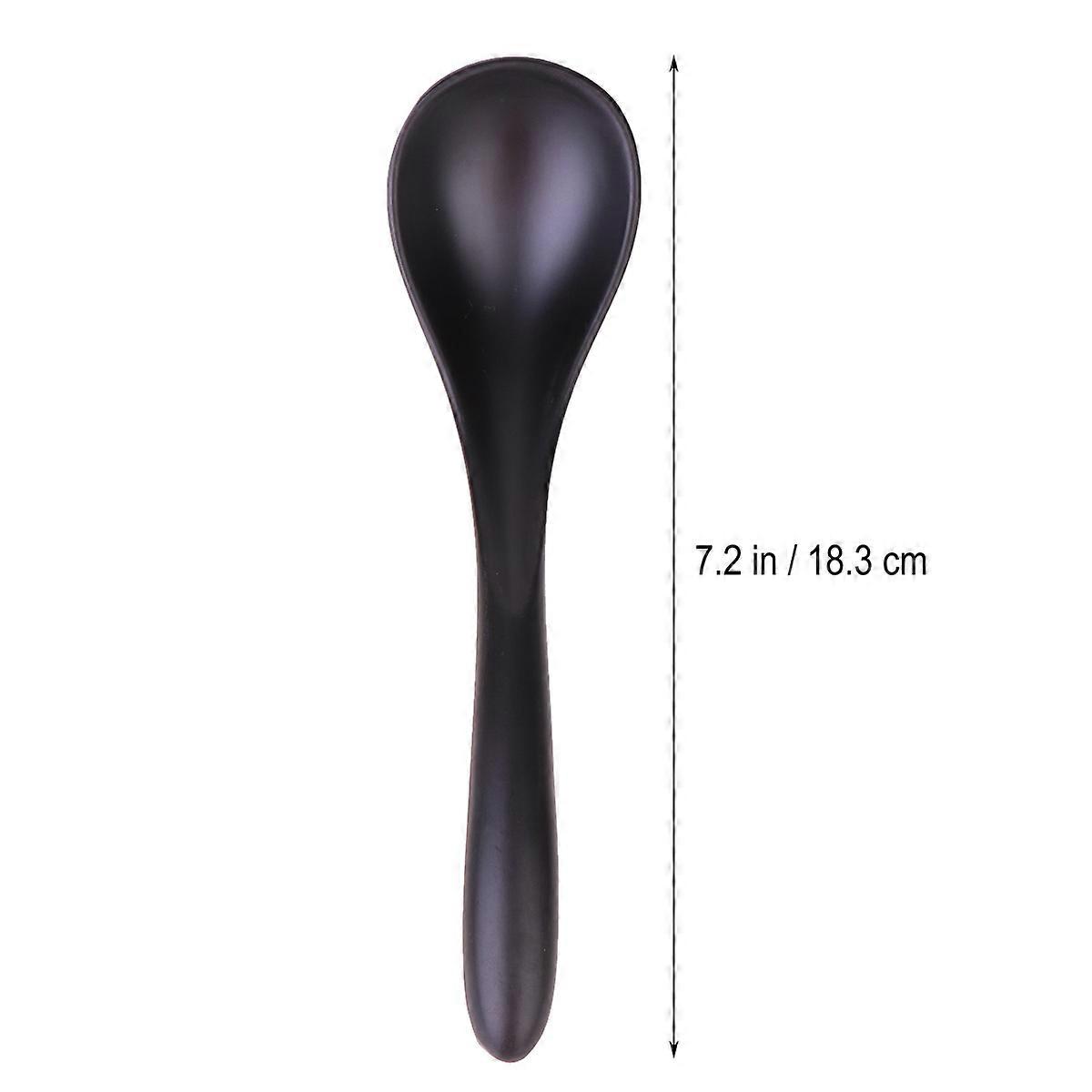 Black Flatware Soup Spoon for Eating 6Pcs Tableware