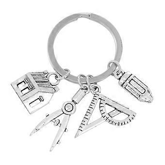 Delicate Zinc Alloy Keyring House Design Key Chain For Engineers Gifting 1Set