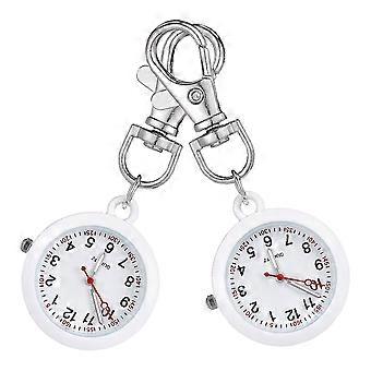 White Nurse Pocket Watch for Nurses Retro Pocket Watch 2Pcs Set