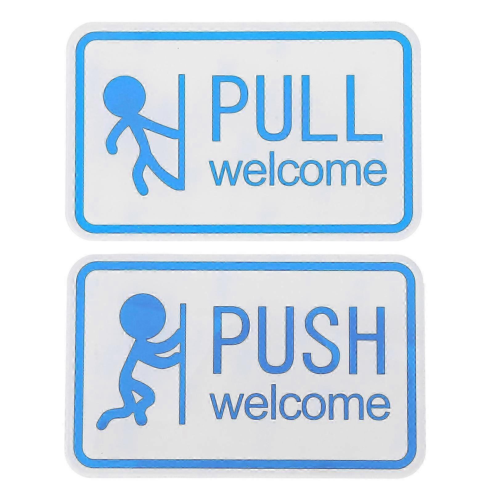 Adhesive Push Pull Sign Acrylic Door Indicator 2Pcs Set