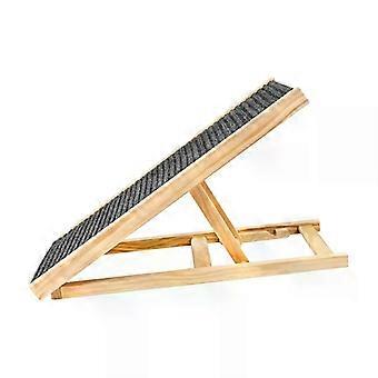 Wooden Dog Ramp 2 Tier Height Adjustable Foldable Pet Ladder for Car, Sofa and Bed