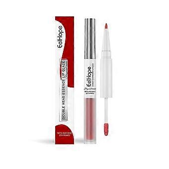 Double Head Essence Lip Line Lip Glaze Pen 2-i-1 Lip Line Lip Glaze Mirror Gloss Læbestift Lip Gloss