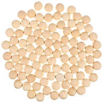 100pcs inacabado meia madeira bolas mini hemisfério meia artesanato bolas para projetos DIY crianças artes e artesanato suprimentos (amarelo claro 20mm)