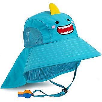 Kids Sun Hat UPF 50+ Boy Girl Protection Hat Wide Brim Beach Hats with Mesh and Adjustable Chin Strap