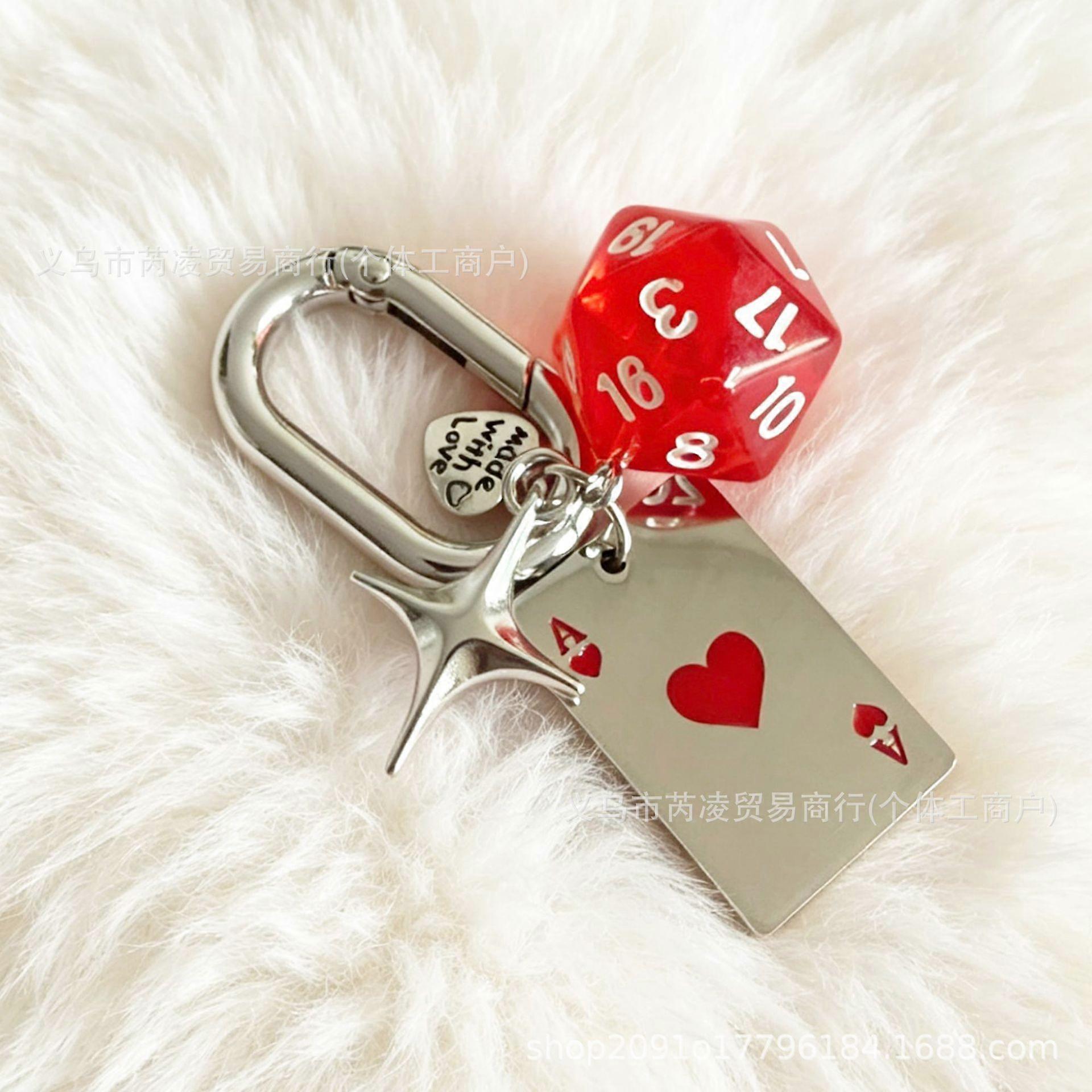 Multi sided Dice Simulation Poker Star Keychain