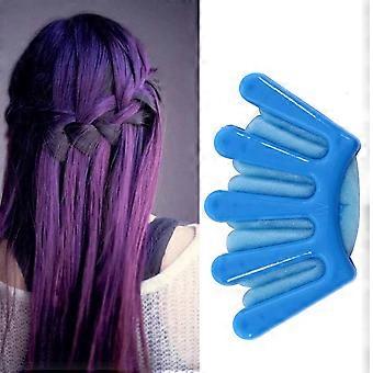 1PC Sponge Hair Braider Multifunctional Hair Braiding Tool French Twist Plait Hair Braider Palm Shaped DIY Hair Styling Accessories(Blue)