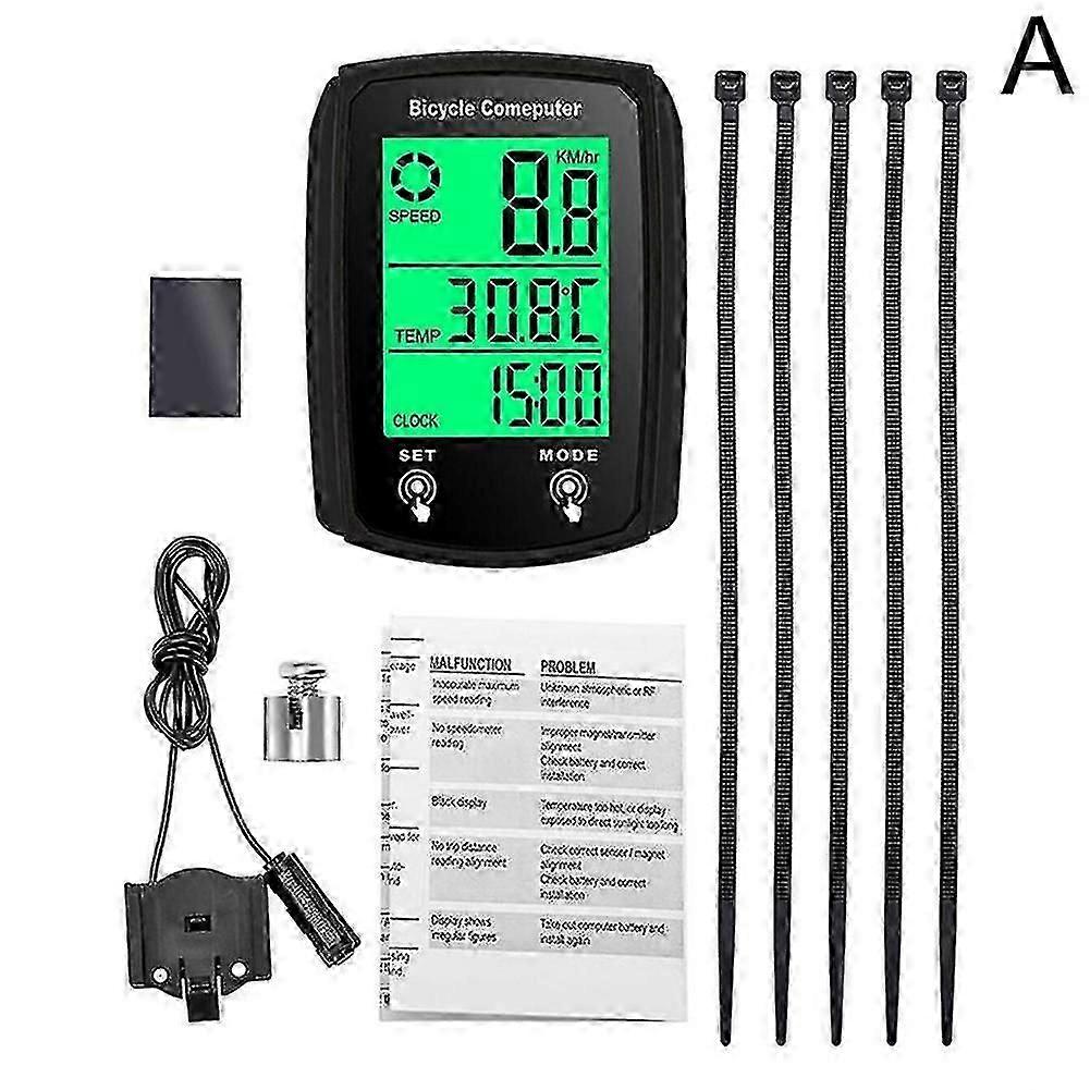 Waterproof Wired LCD Digital Cycle Bike Computer Bicycle Speedometer Odometer