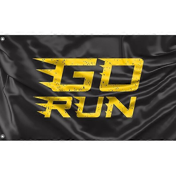 Go Run Black Yellow Flag BTN-648