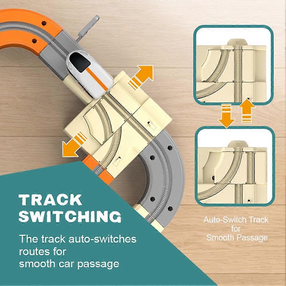 3D Transformable Track Car Fully Automatic Elevator DIY Transformable Building Block Track Set Track Train for Kids B