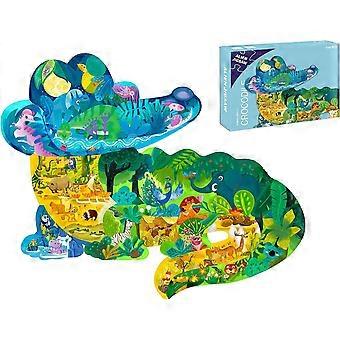 Jigsaw Puzzles for Kids Ages 3-5, 6-8, 8-10, Children Colorful Fun Animal Shaped Puzzle Learning Educational Toys Gifts Games (Crocodile-154 PCS)
