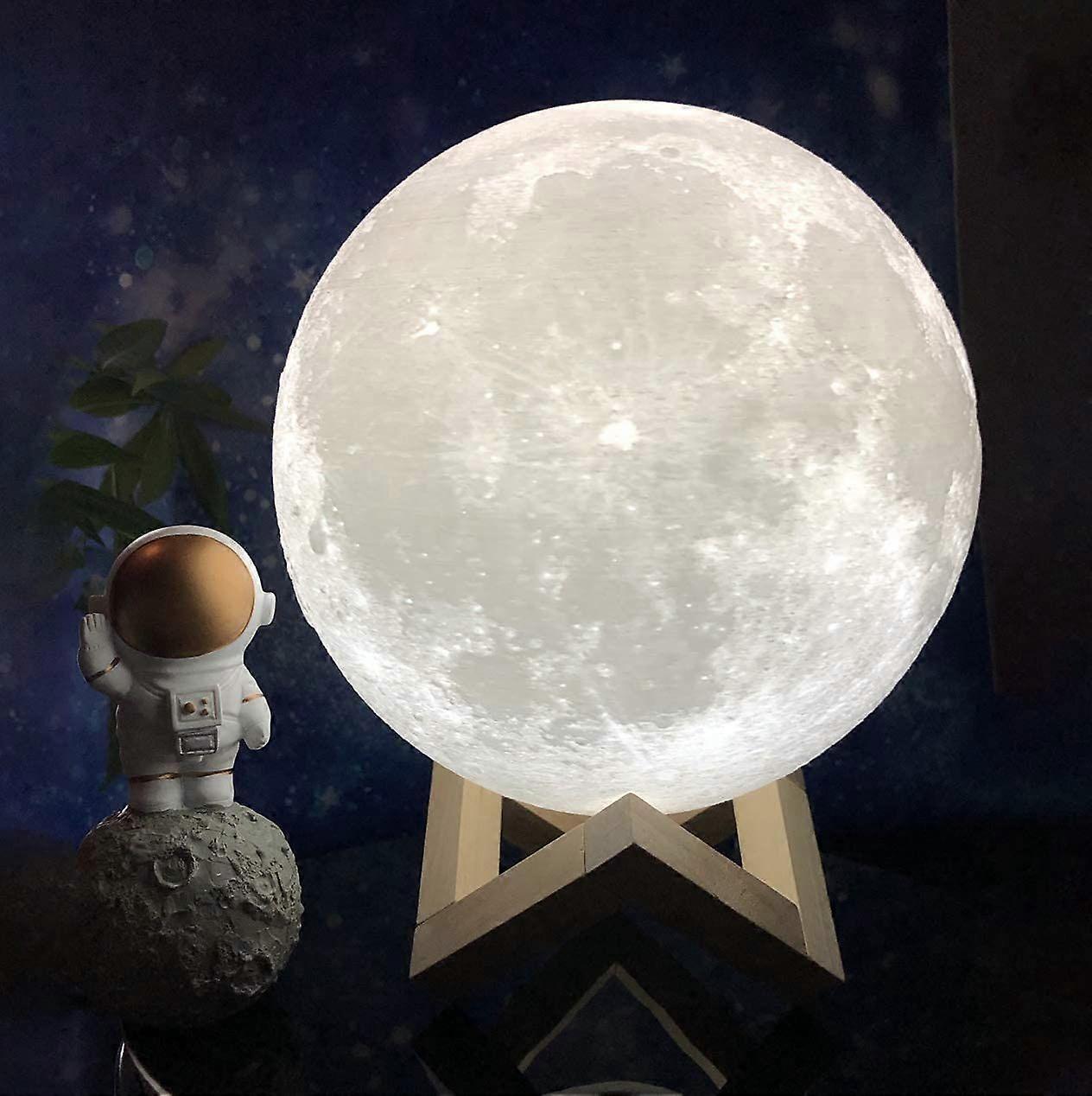 Lâmpada da lua grande 7,9 polegadas luz da lua luz da noite da lua lâmpadas para quartos Meninos Lâmpada do espaço Lâmpada da lua para quartos Lâmpada da lua impressa em 3D Lâmpada da lua Lâmpada da lua para crianças